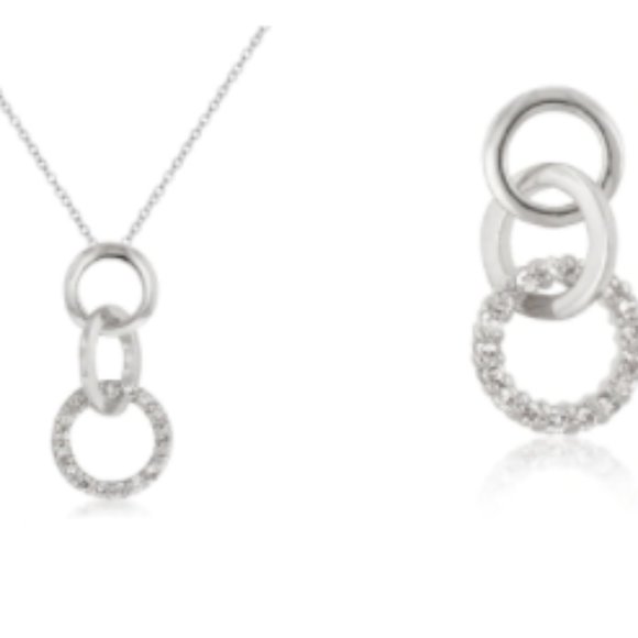 Triple Hoop Pendant & Earrings Set - Picture 3 of 3